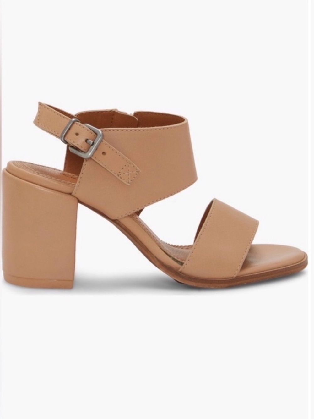 Lucky Brand Elvin Leather Block Heel Sandals Rhodonite/Ecru Size 9.5 NIB